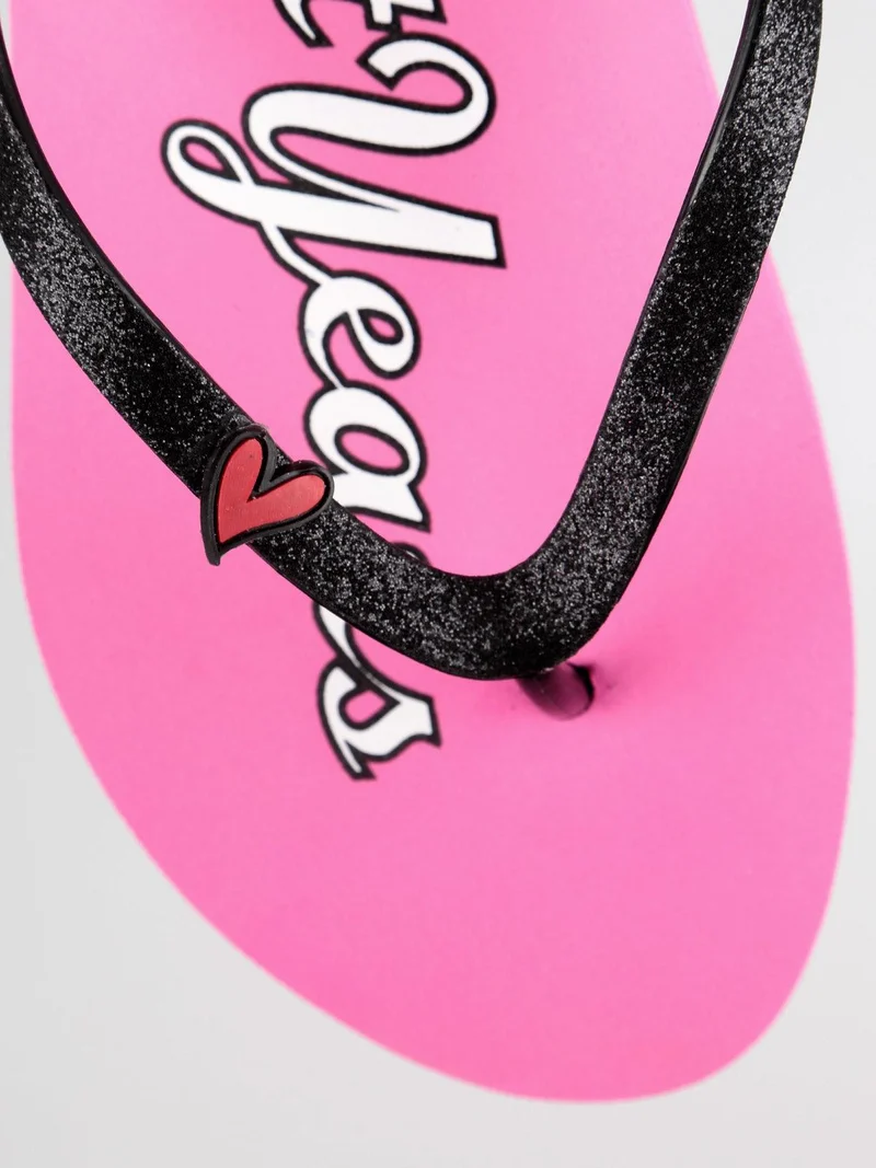 Infradito con zeppa - fucsia