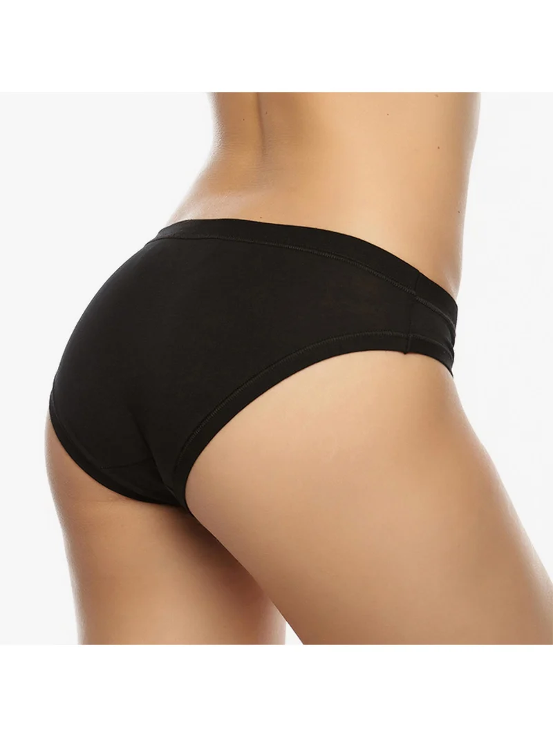 Confezione da 3 mini slip da donna in cotone bielastico - nero