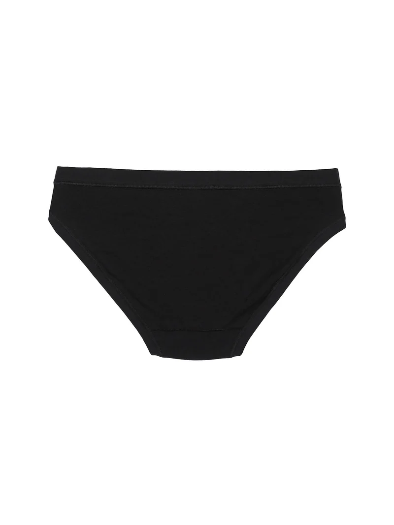 Confezione da 3 mini slip da donna in cotone bielastico - nero
