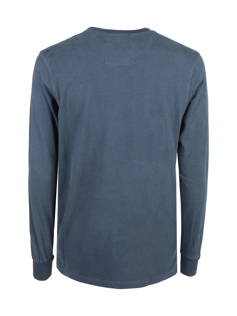 Maglia girocollo da uomo in cotone - ottanio