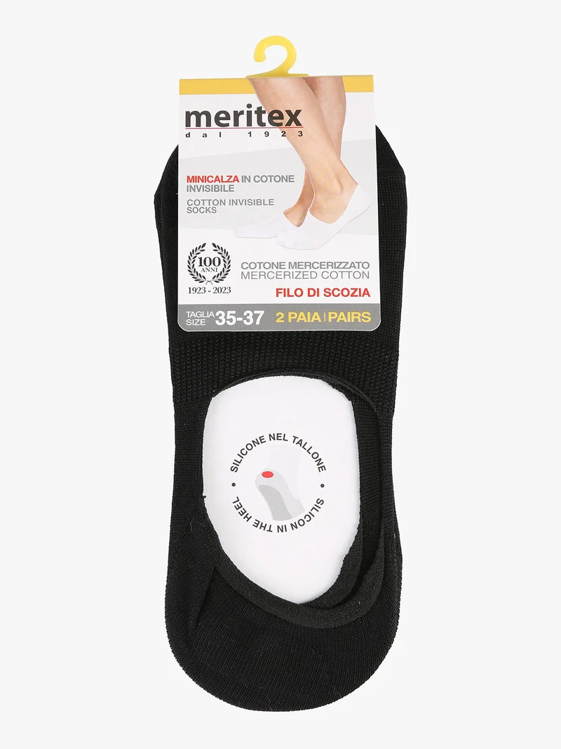 2 Paia di fantasmini unisex in filo di scozia - nero