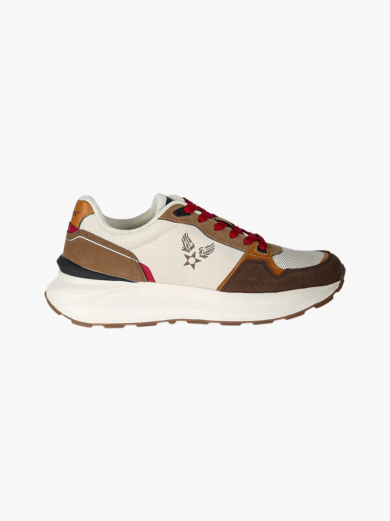 Sneakers casual da uomo stringate - marrone