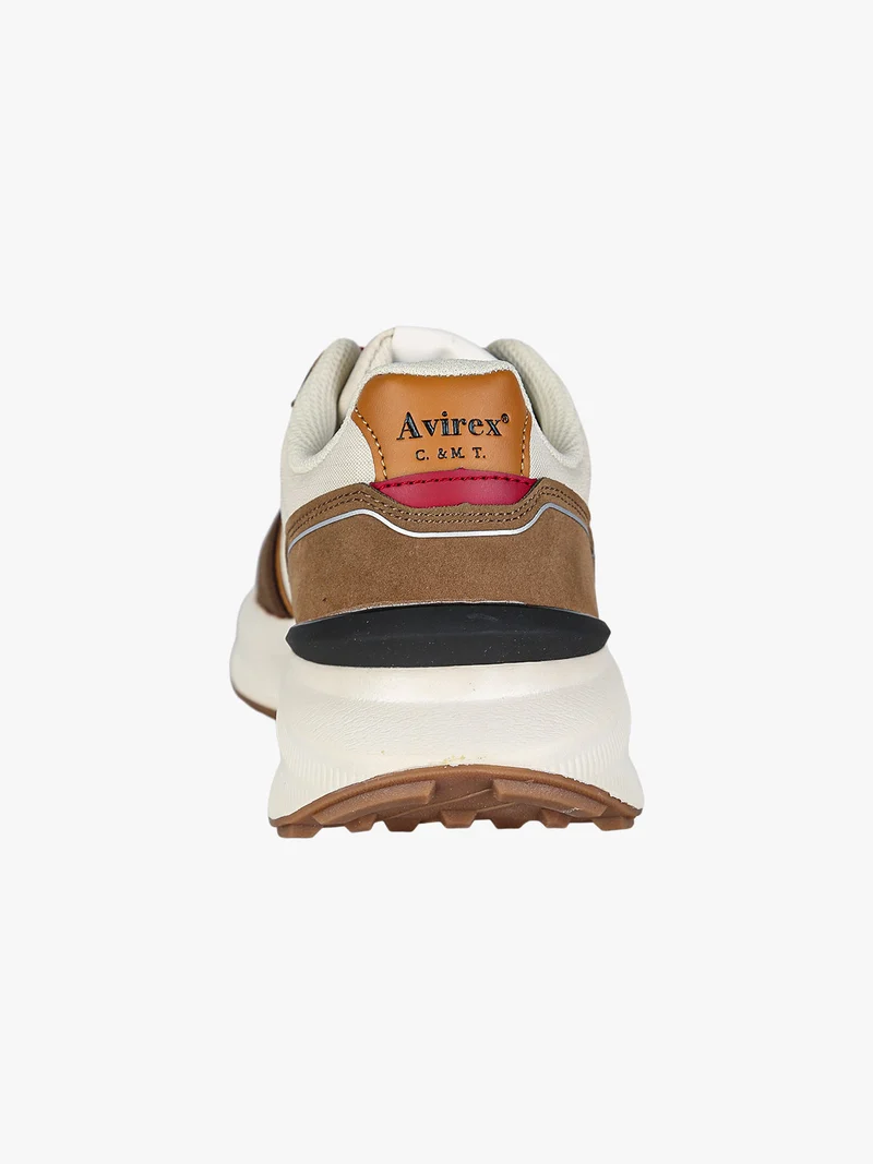 Sneakers casual da uomo stringate - marrone