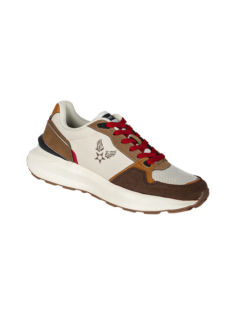 Sneakers casual da uomo stringate - marrone