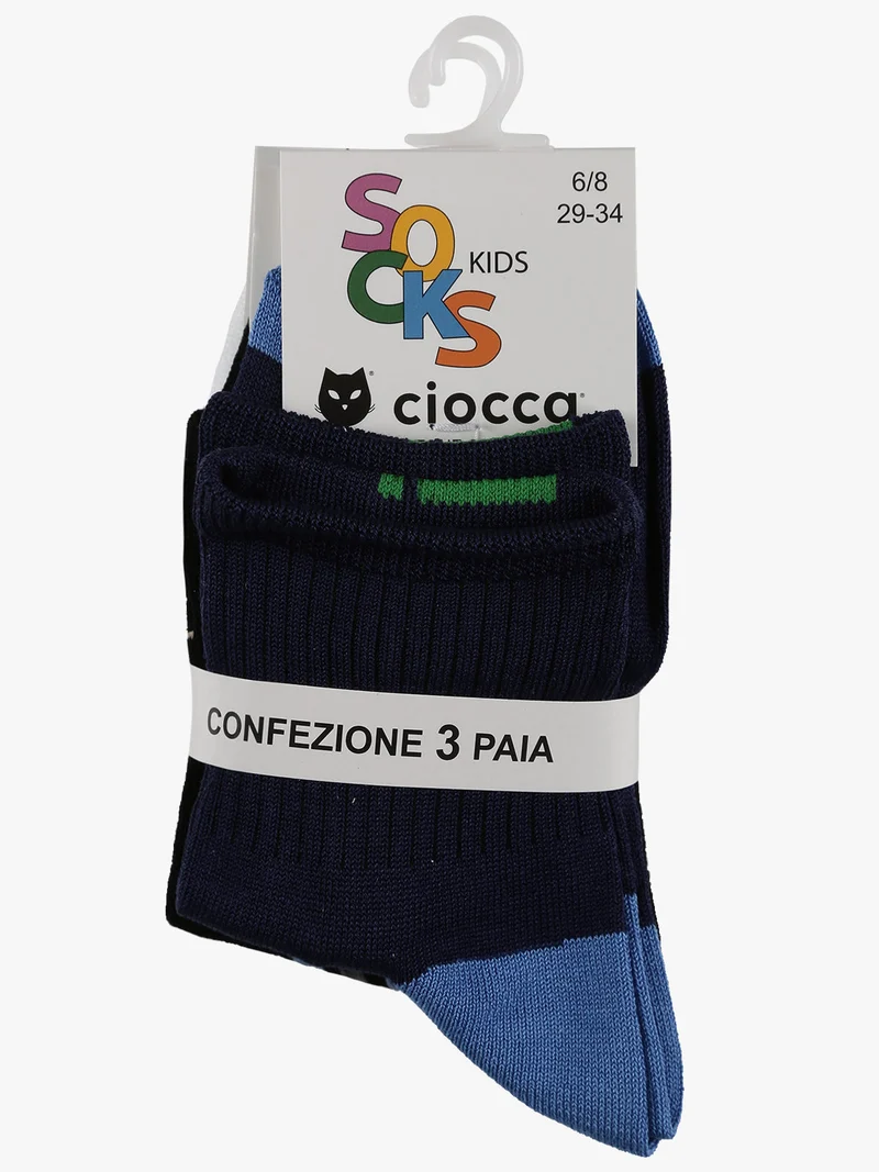 Calze corte da bambino 3 paia - blu scuro