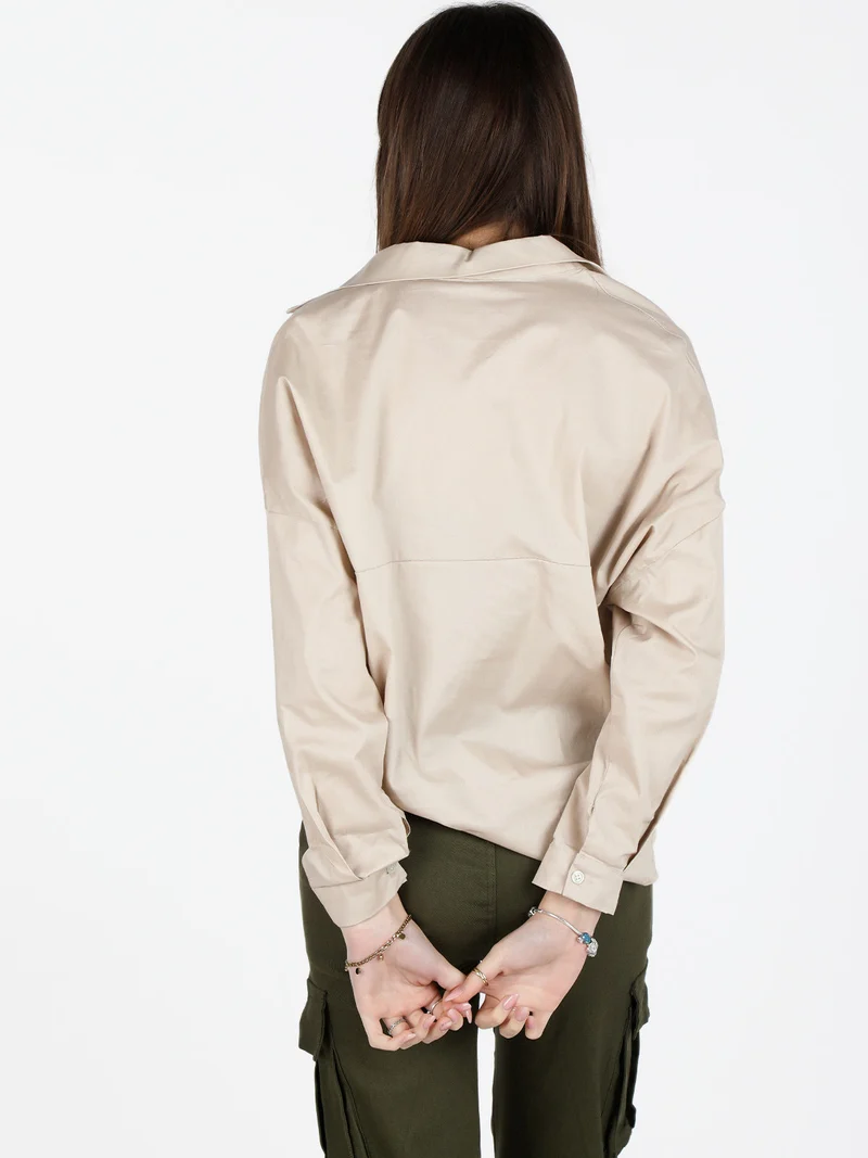 Camicetta donna annodata in cotone - beige