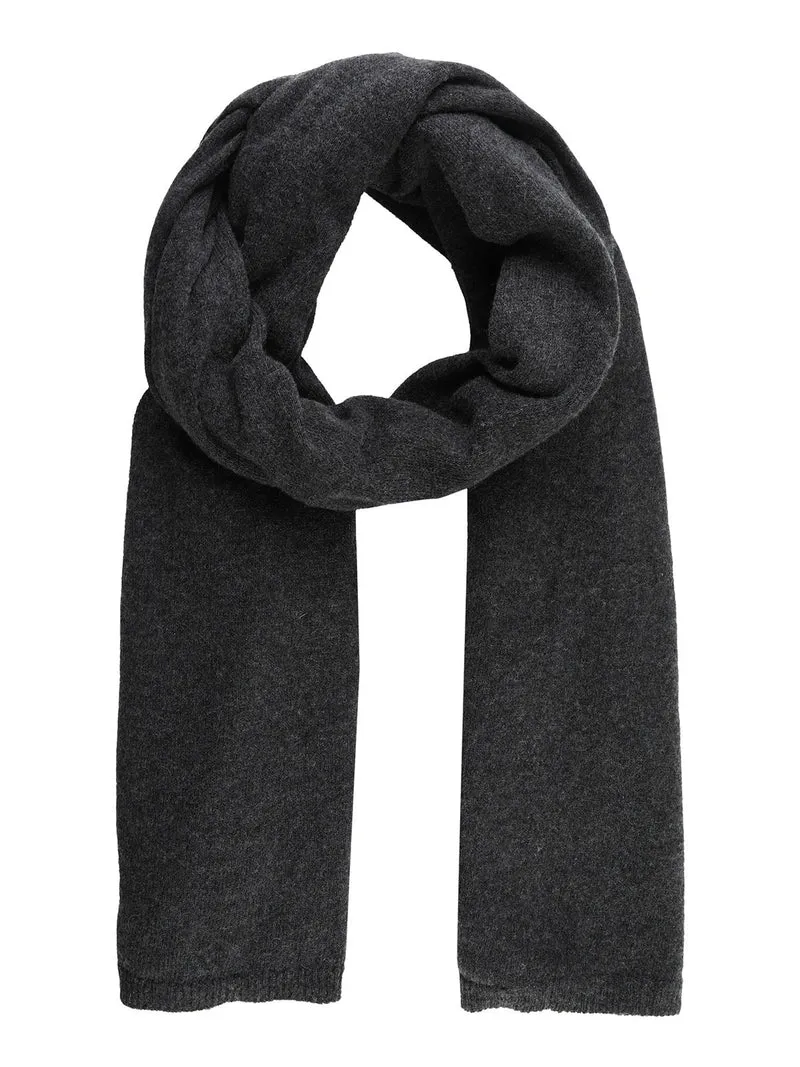 Sciarpa tinta unita in misto cashmere e lana - grigio scuro