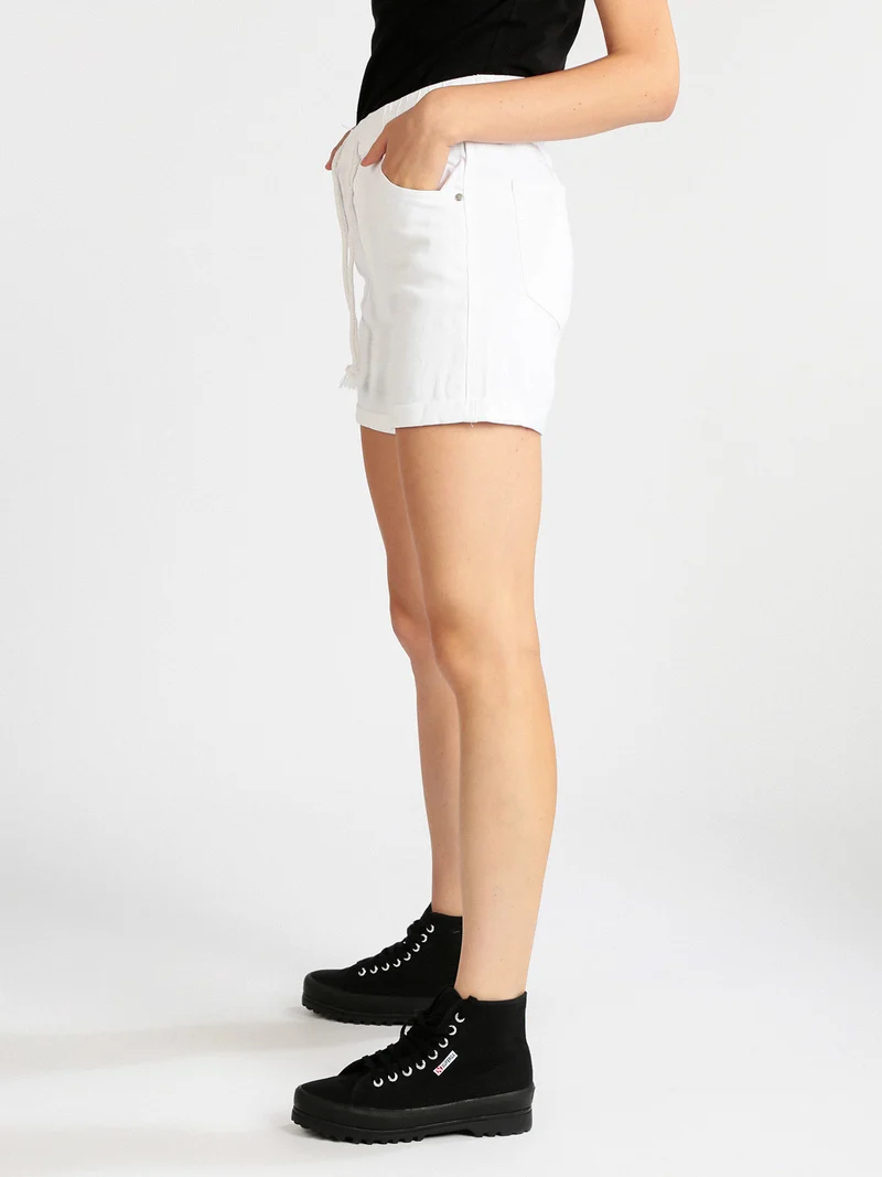 Shorts donna in cotone - bianco