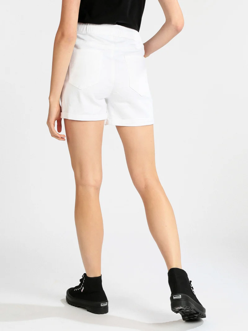 Shorts donna in cotone - bianco