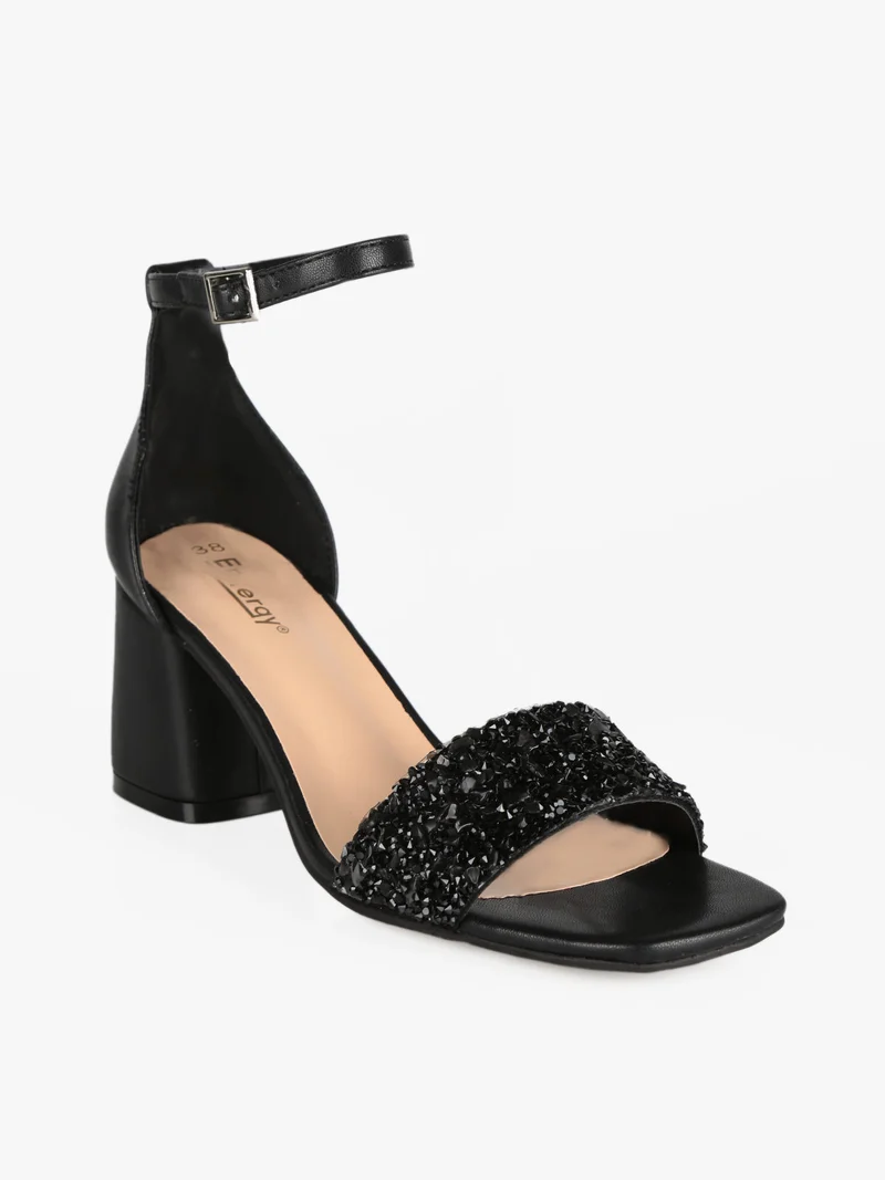 Sandali alti con strass donna - nero