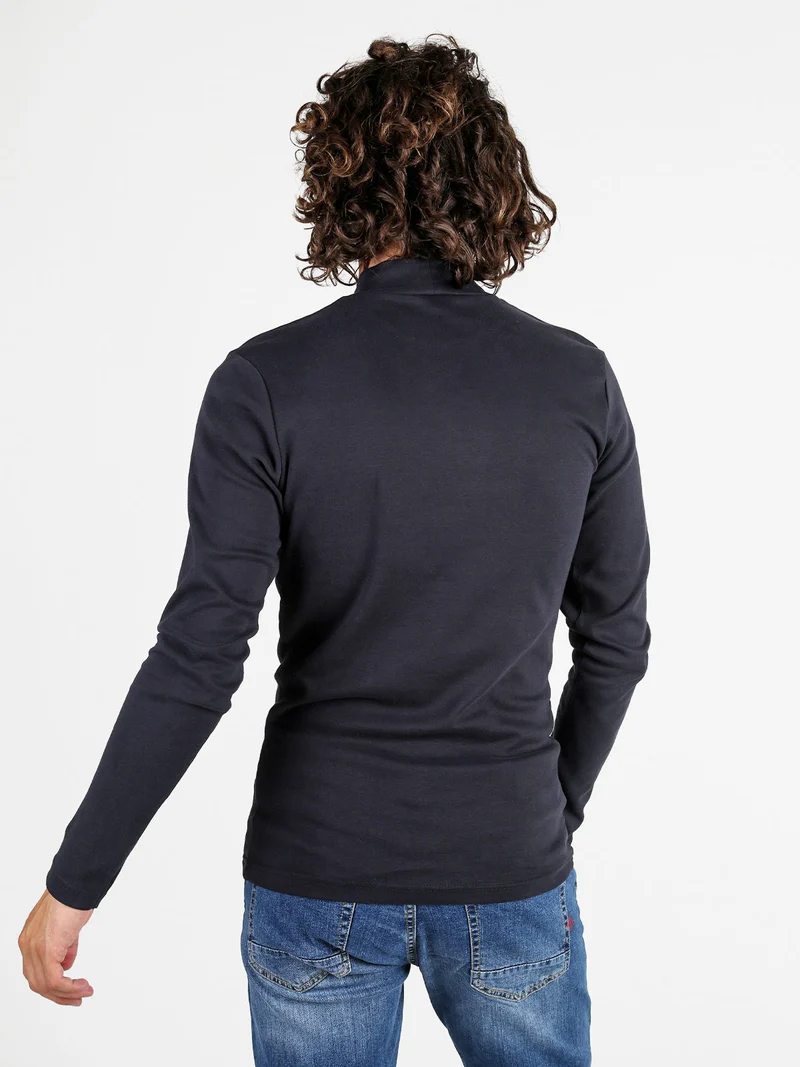 Maglia lupetto da uomo - blu scuro