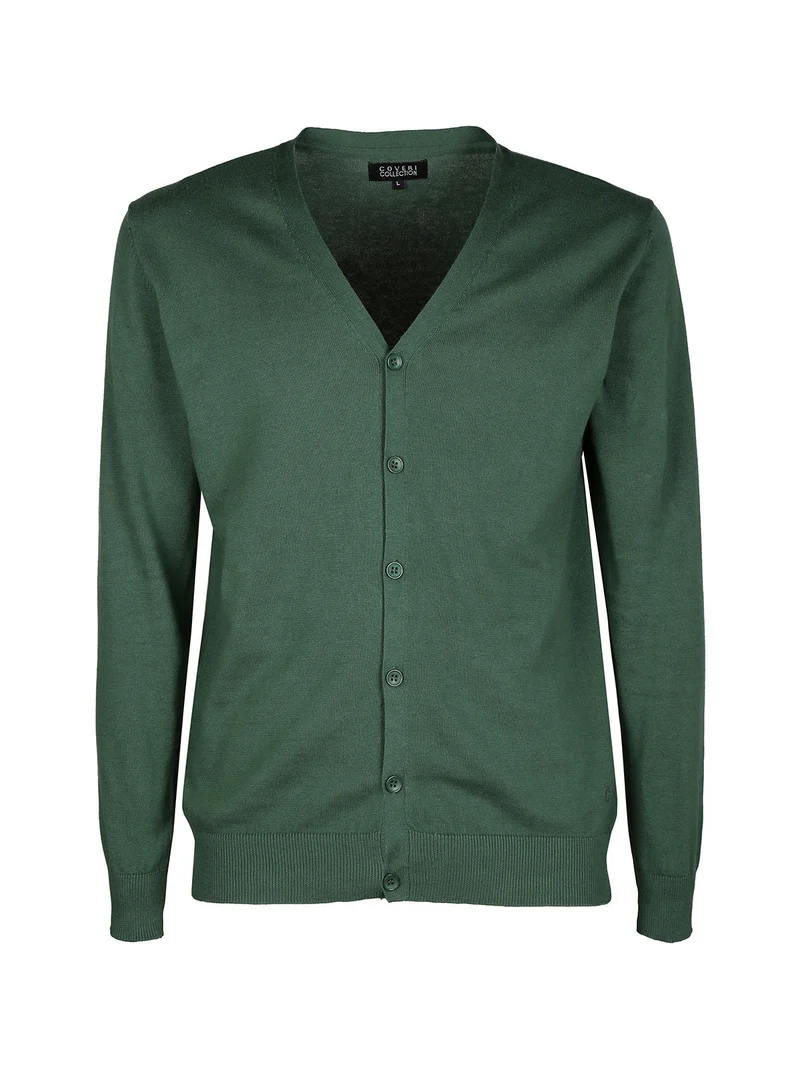 Cardigan da uomo con bottoni - verde