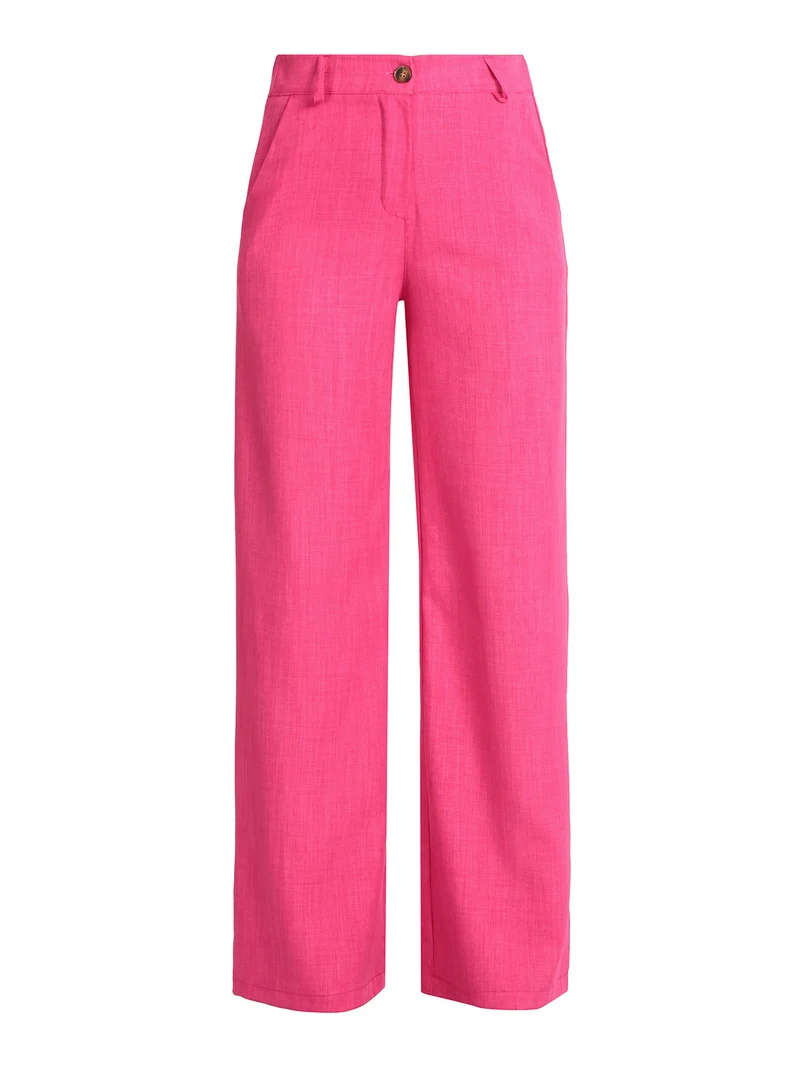 Pantaloni donna a gamba larga - fucsia