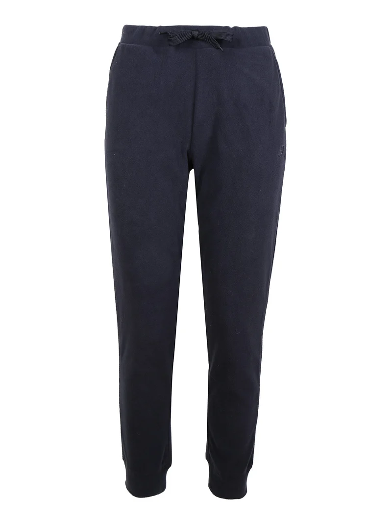 Pantaloni in pile da donna con polsini - blu scuro