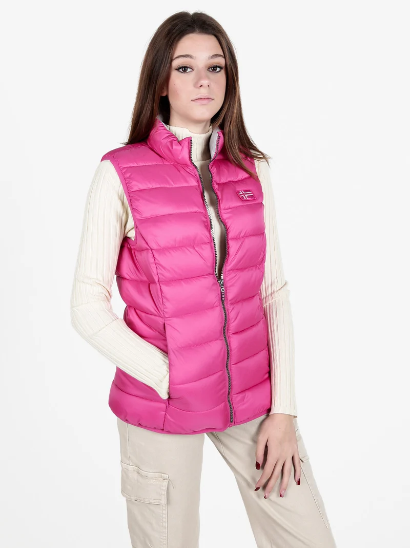 Smanicato donna imbottito con zip - fucsia