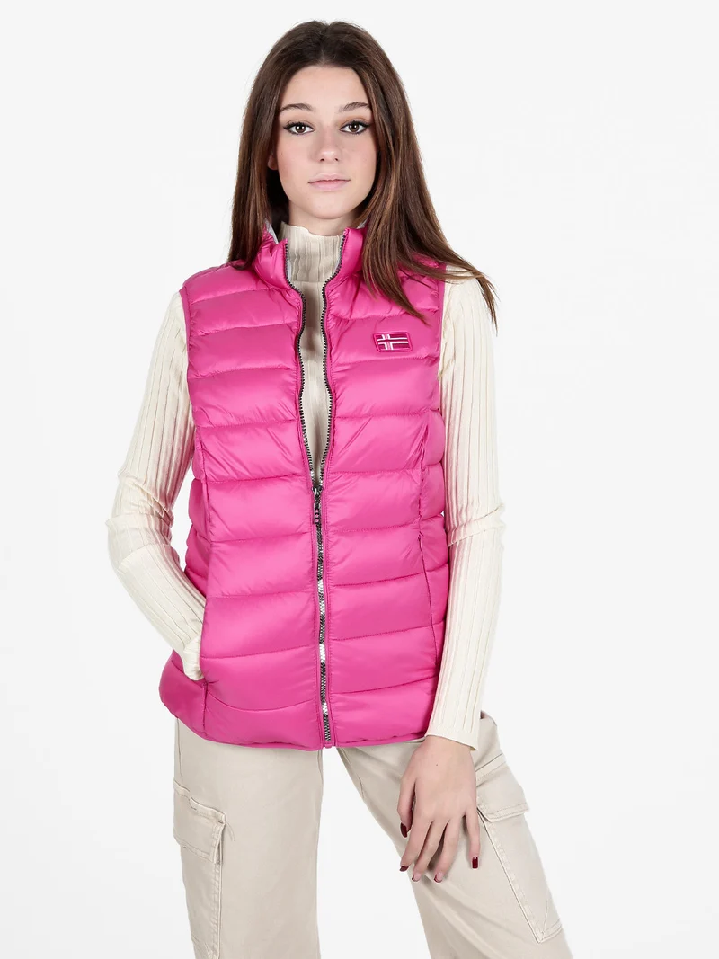 Smanicato donna imbottito con zip - fucsia