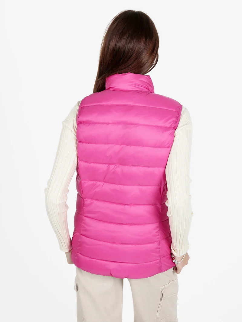 Smanicato donna imbottito con zip - fucsia