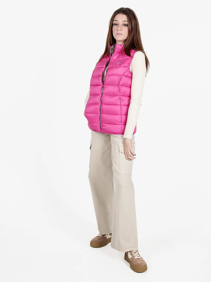 Smanicato donna imbottito con zip - fucsia
