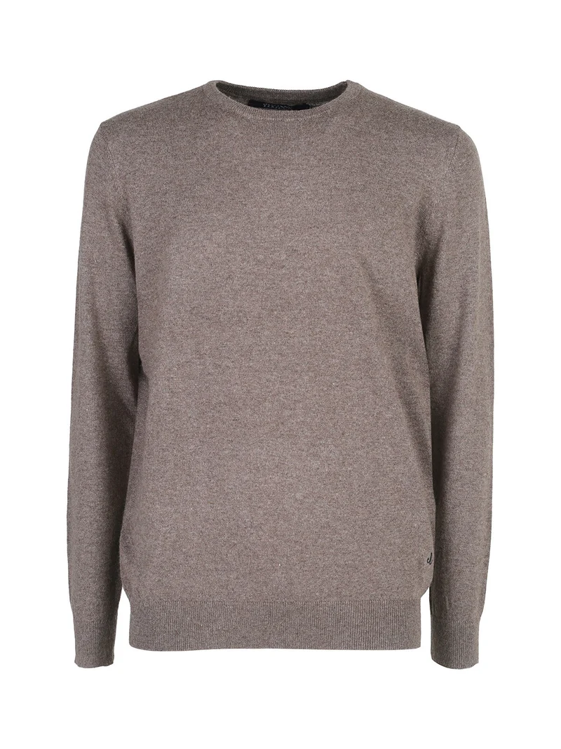 Maglione girocollo da uomo in misto lana - moro