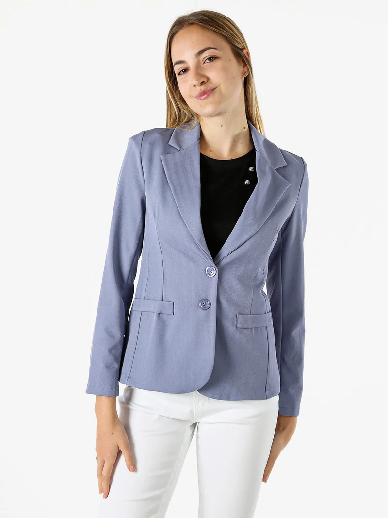 Blazer donna con bottoni - blu