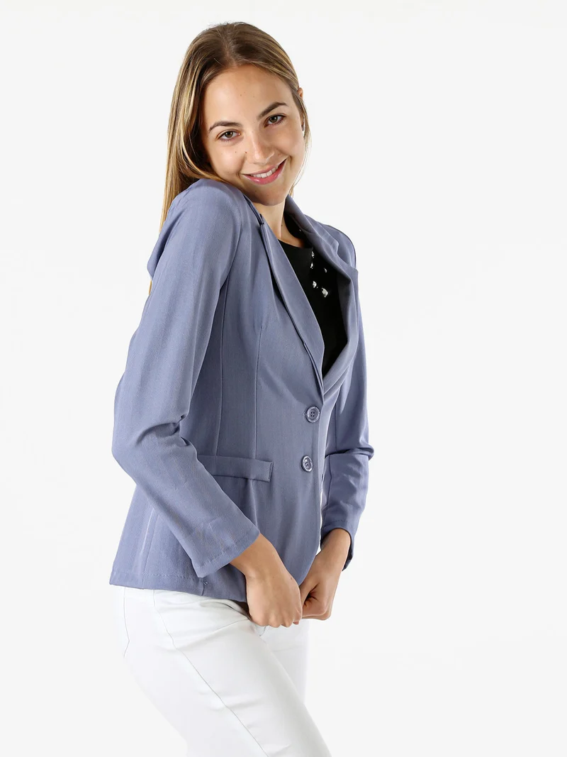 Blazer donna con bottoni - blu