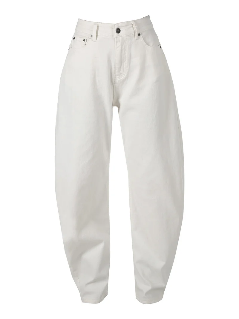 Pantaloni jeans da donna a palloncino - bianco