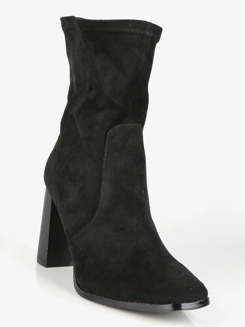 Stivaletti donna con tacco - nero