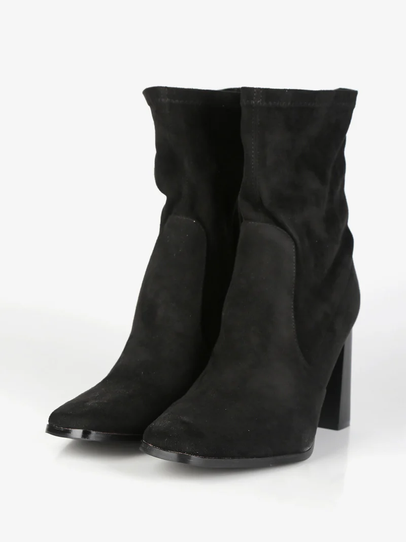 Stivaletti donna con tacco - nero