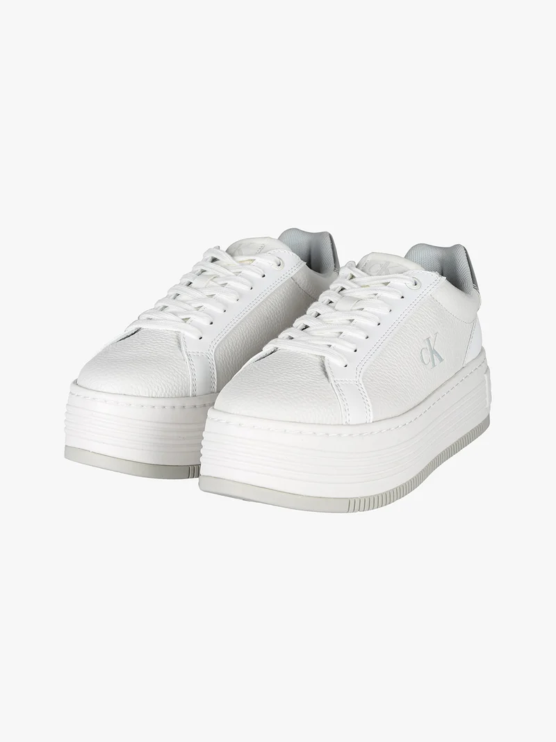 BOLD FLATFORM LOW Sneakers in pelle donna - bianco