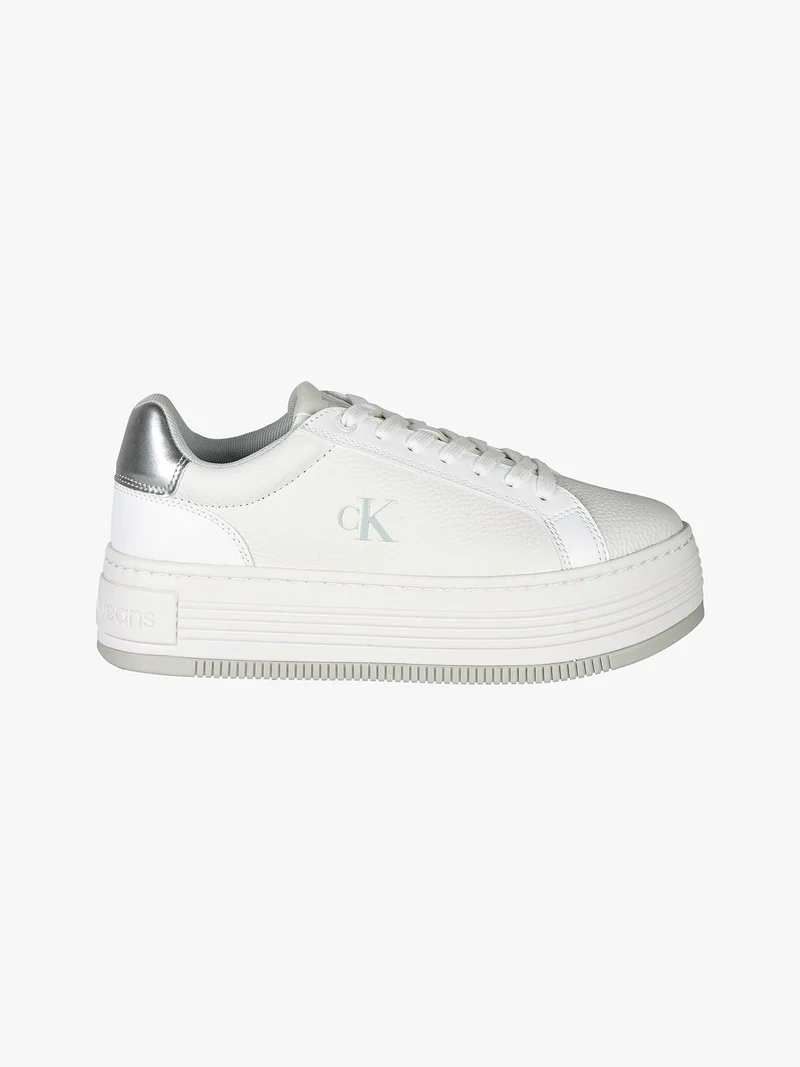 BOLD FLATFORM LOW Sneakers in pelle donna - bianco