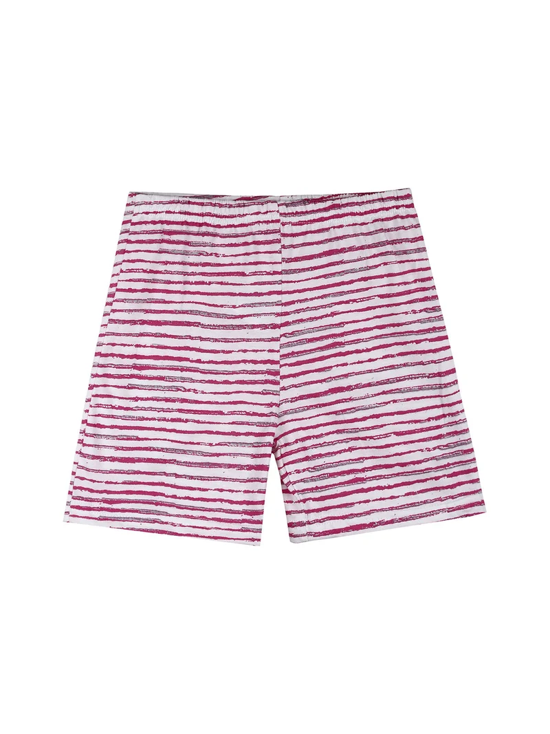 Pigiama corto da neonata in cotone - fucsia