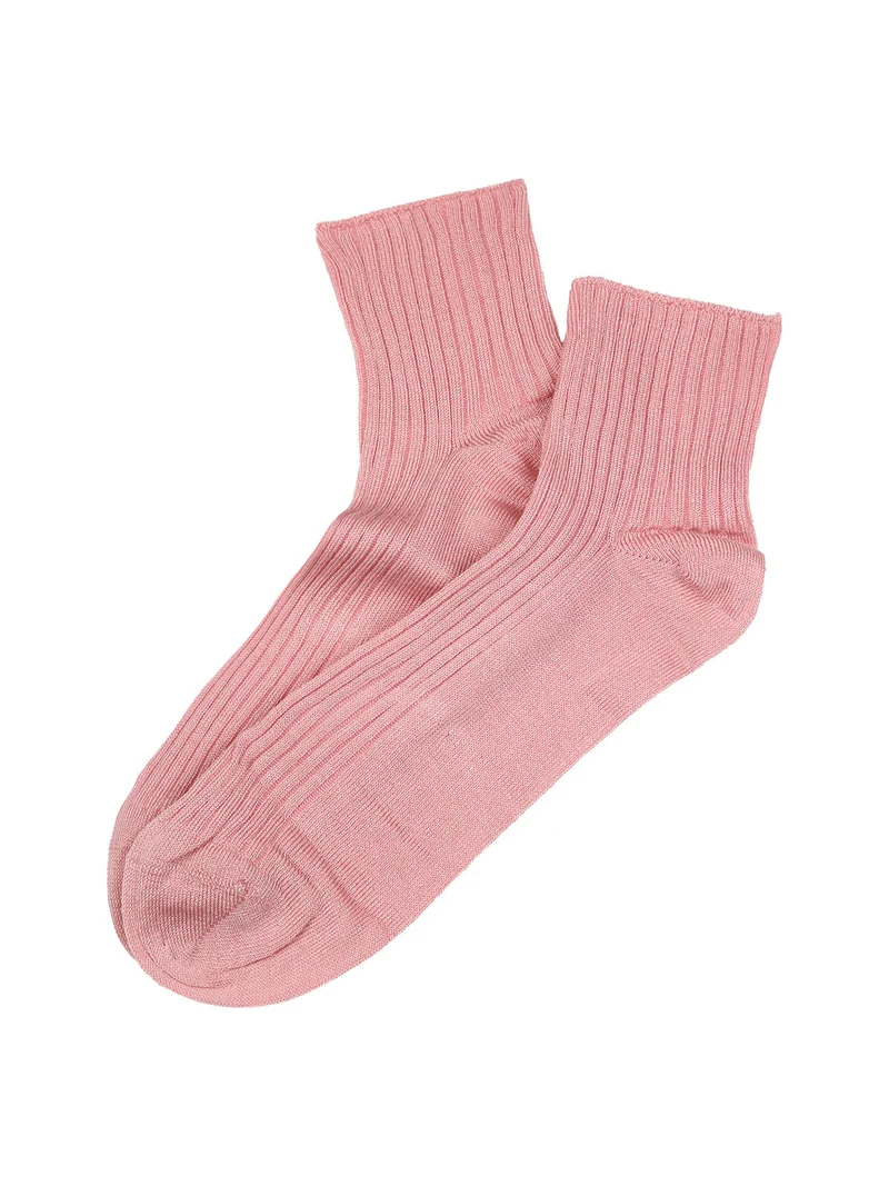 Calze corte da donna a costine - rosa