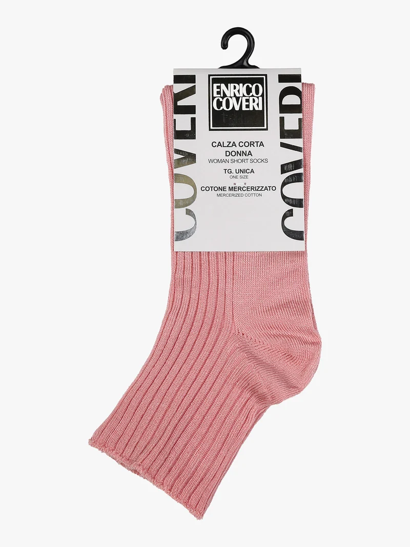 Calze corte da donna a costine - rosa
