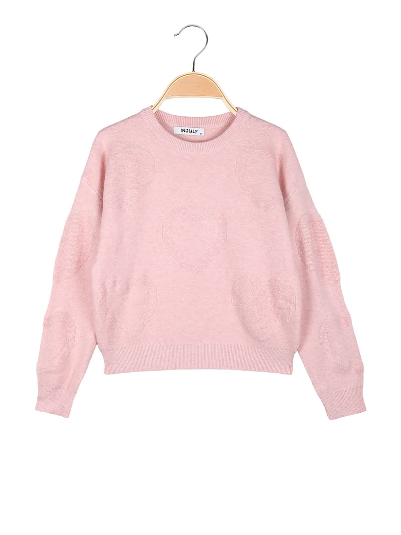 Maglione da bambina cuori - rosa