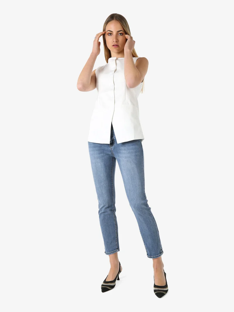 Jeans donna push-up con punto luce sul finale - jeans