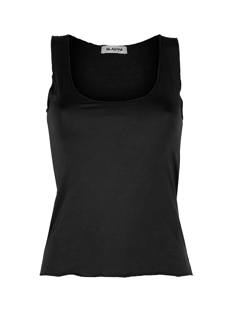 Canotta girocollo da donna in viscosa - nero