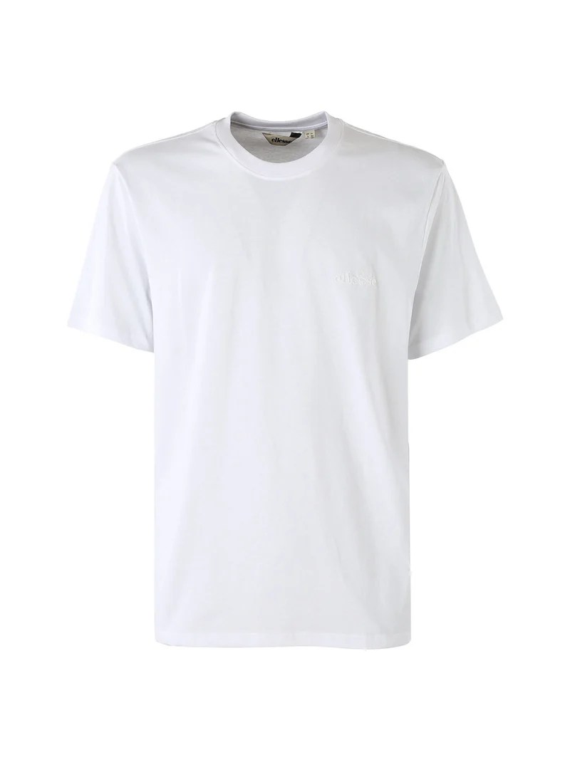 T-shirt girocollo da uomo in cotone con logo - bianco