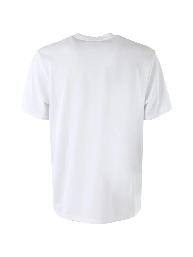 T-shirt girocollo da uomo in cotone con logo - bianco