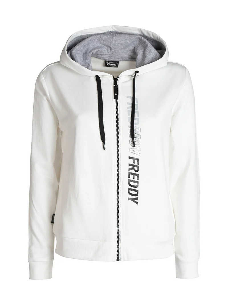 Felpa donna con cappuccio - bianco