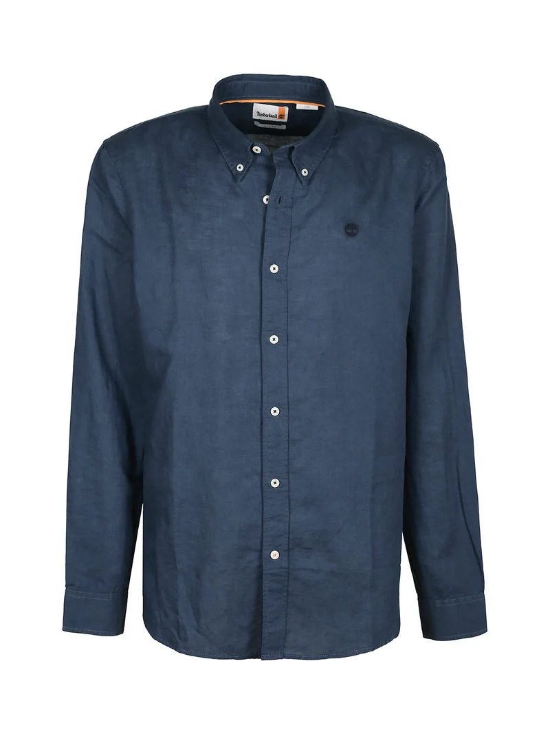 Camicia uomo misto lino a maniche lunghe - jeans