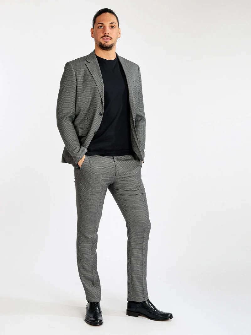 Completo elegante da uomo principe di galles - grigio scuro