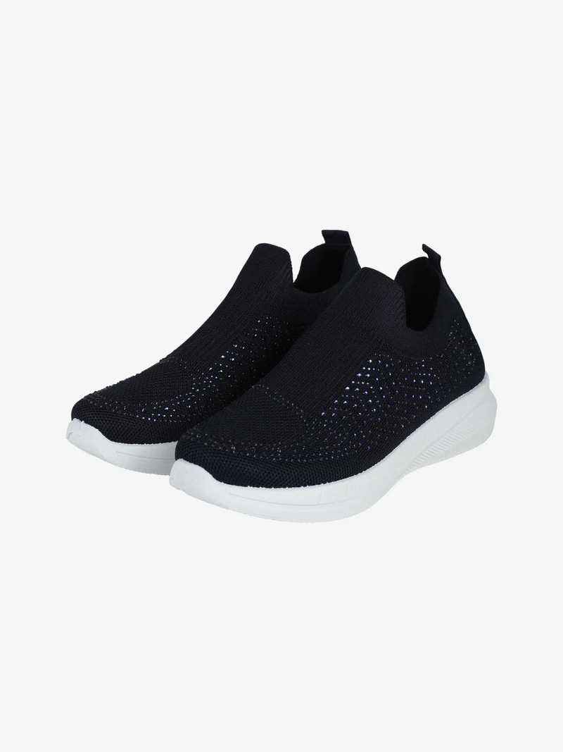 Sneakers donna slip on con strass - blu scuro