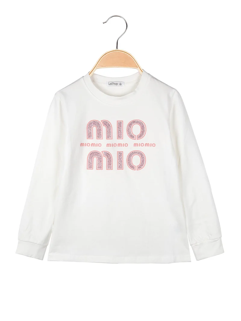 T-shirt da ragazza a maniche lunghe - bianco