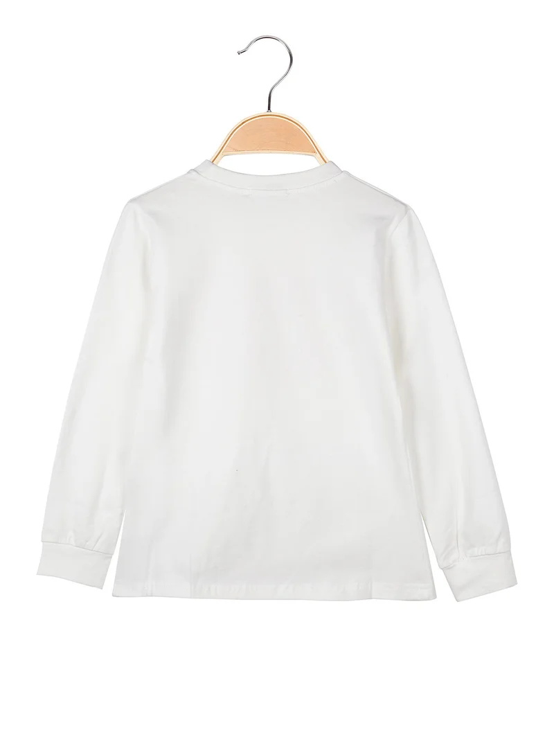 T-shirt da ragazza a maniche lunghe - bianco