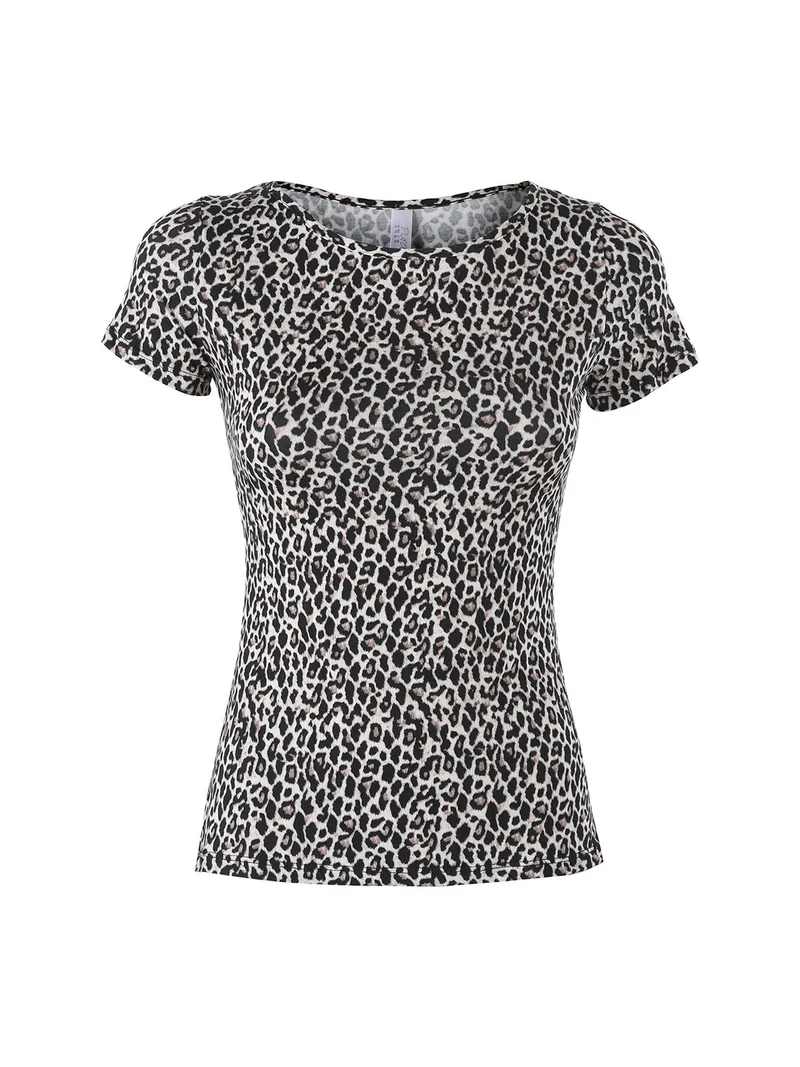 T-shirt donna animalier in bamboo - multicolore