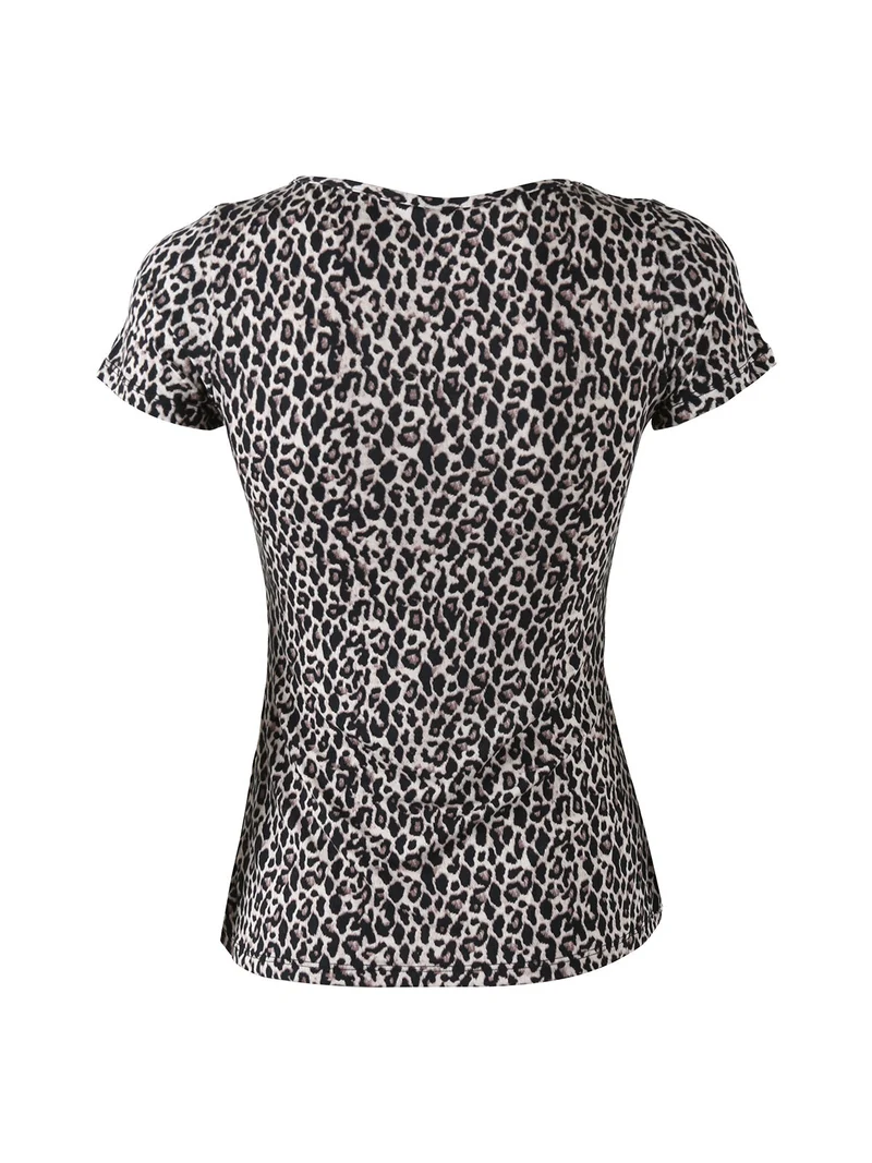 T-shirt donna animalier in bamboo - multicolore