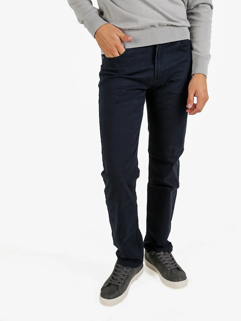 Pantaloni da uomo regular fit in cotone taglie grandi - blu scuro