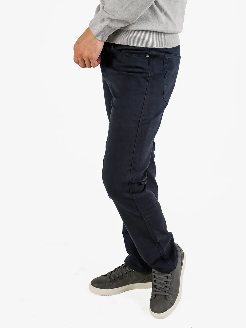 Pantaloni da uomo regular fit in cotone taglie grandi - blu scuro