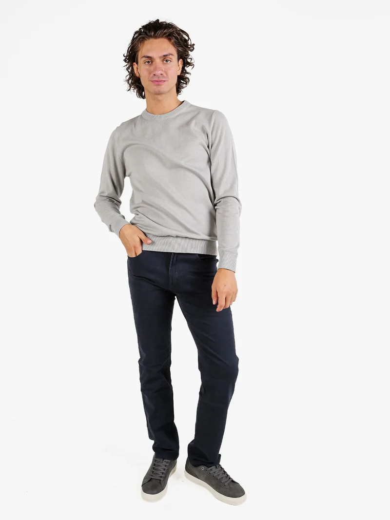Pantaloni da uomo regular fit in cotone taglie grandi - blu scuro