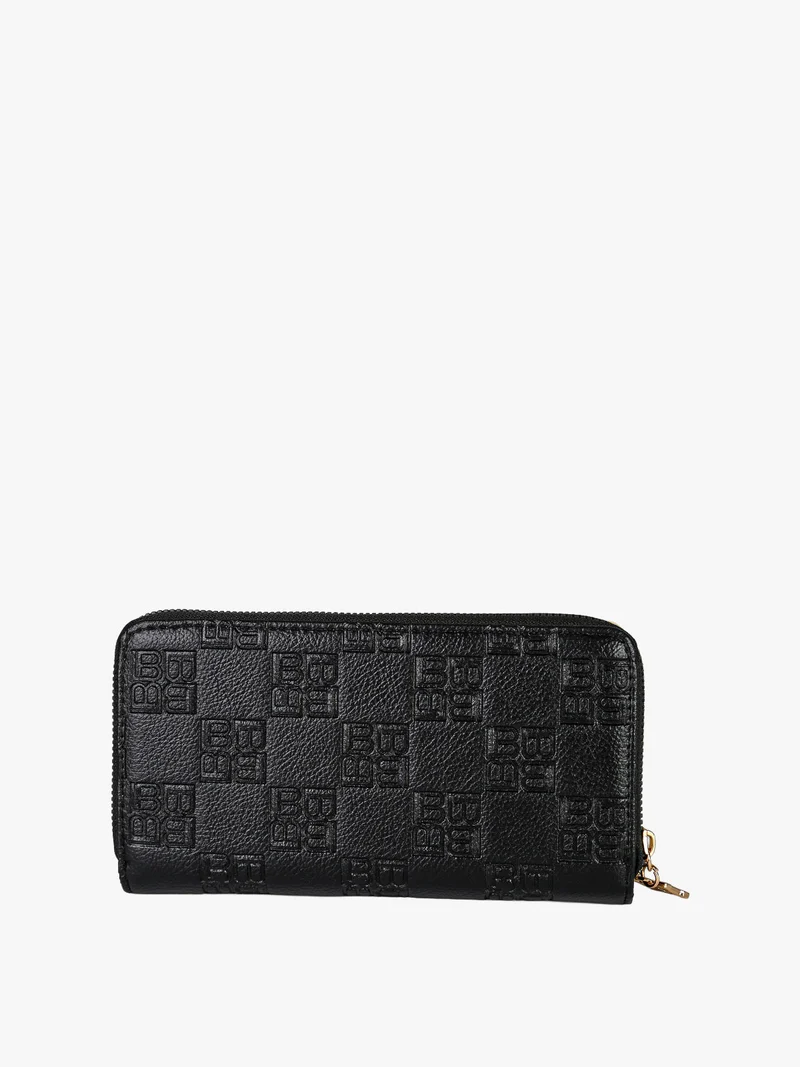 Portafoglio donna in ecopelle con logo - nero